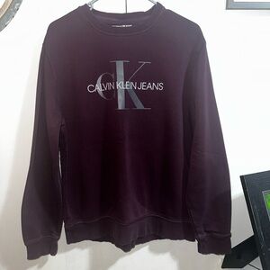 Calvin Klein Jeans Men's Dark Purple Crewneck Sweater